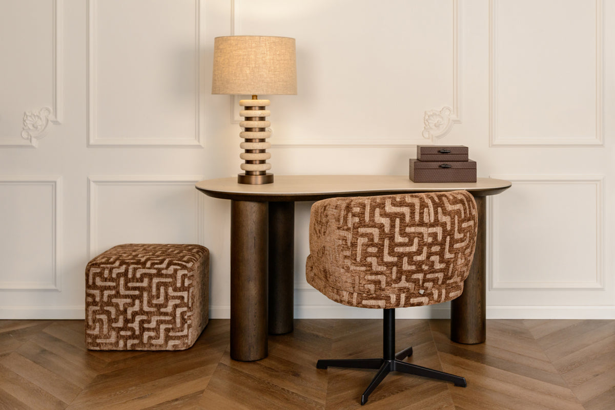 Dinard Brown Labyrinth Swivel Dining Chair