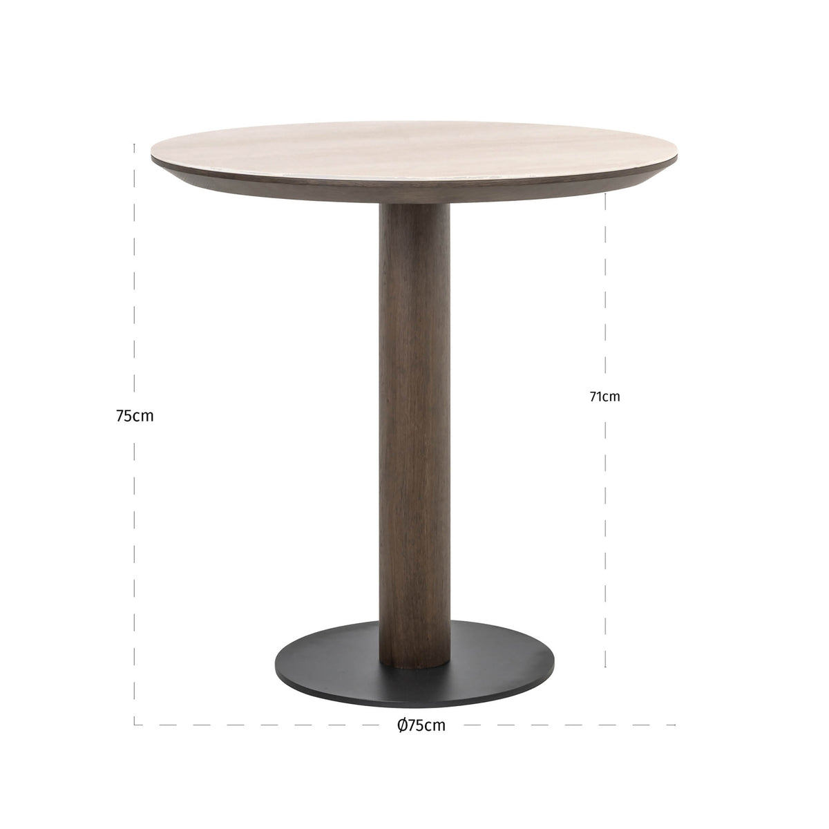 Rothley Brown Bistro Table 75cm