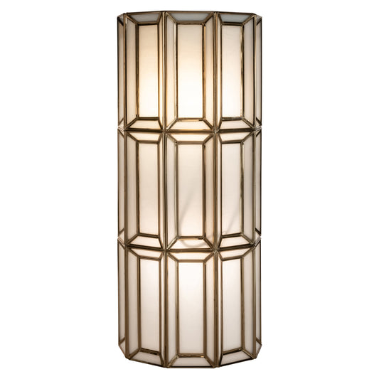 Opaline Antique Brass Wall Light