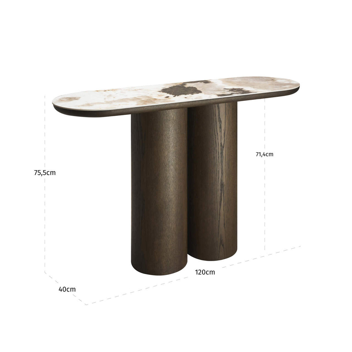 Langley Brown Console Table