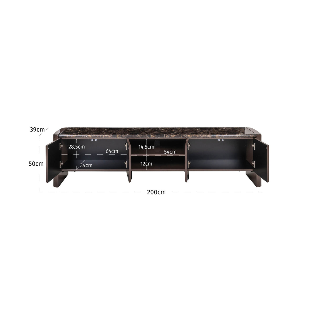 Ancona Chocolate Brown Media Unit