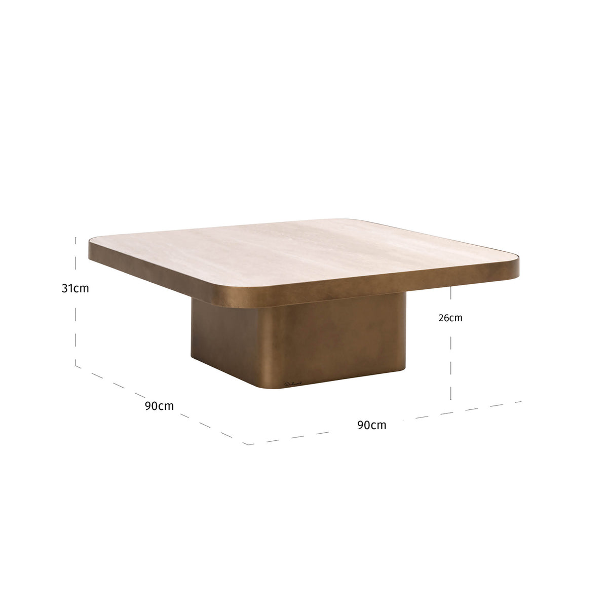 Clarendon Beige Coffee Table 90x90cm
