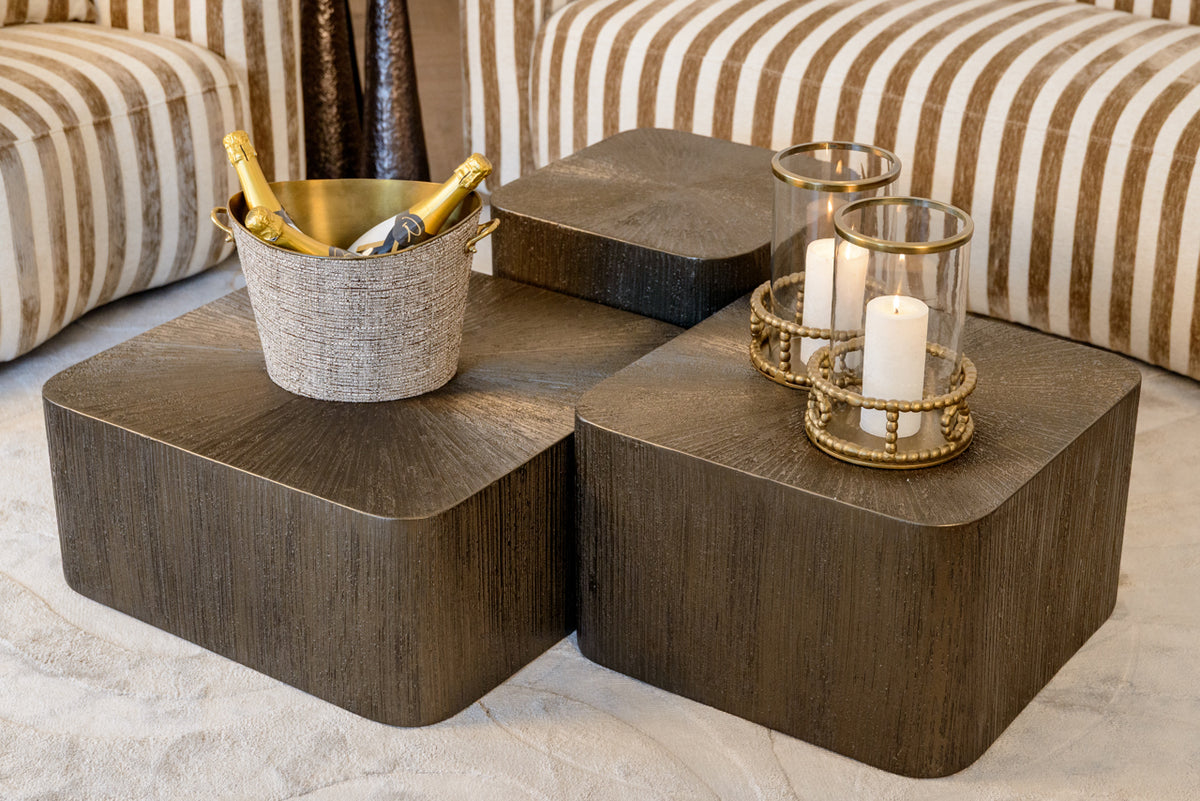 Cubist Bronze Coffee Table Set
