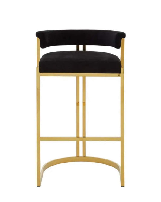 Black Velvet Gold Barstool