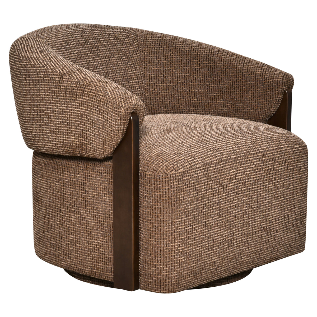 Marisol Brown Blockweave Swivel Occasional Chair