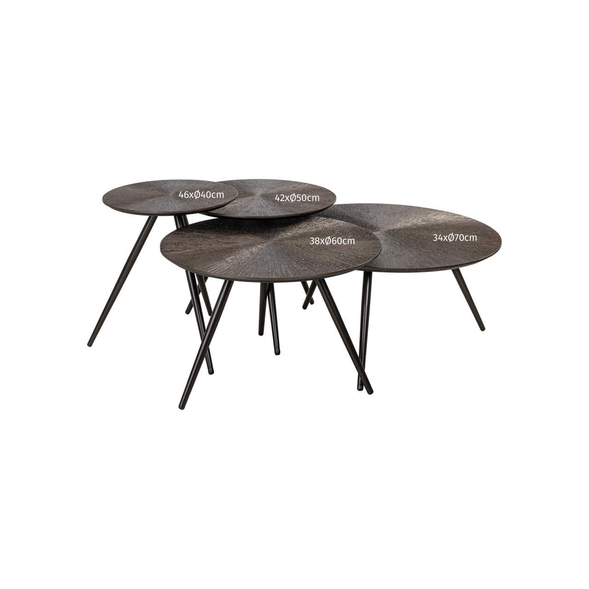 Quadrant Bronze Coffee Table Set