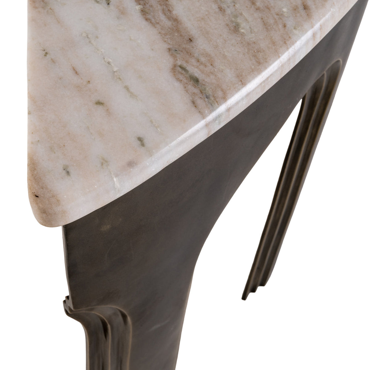 Arched Antique Brass & Marble Console Table