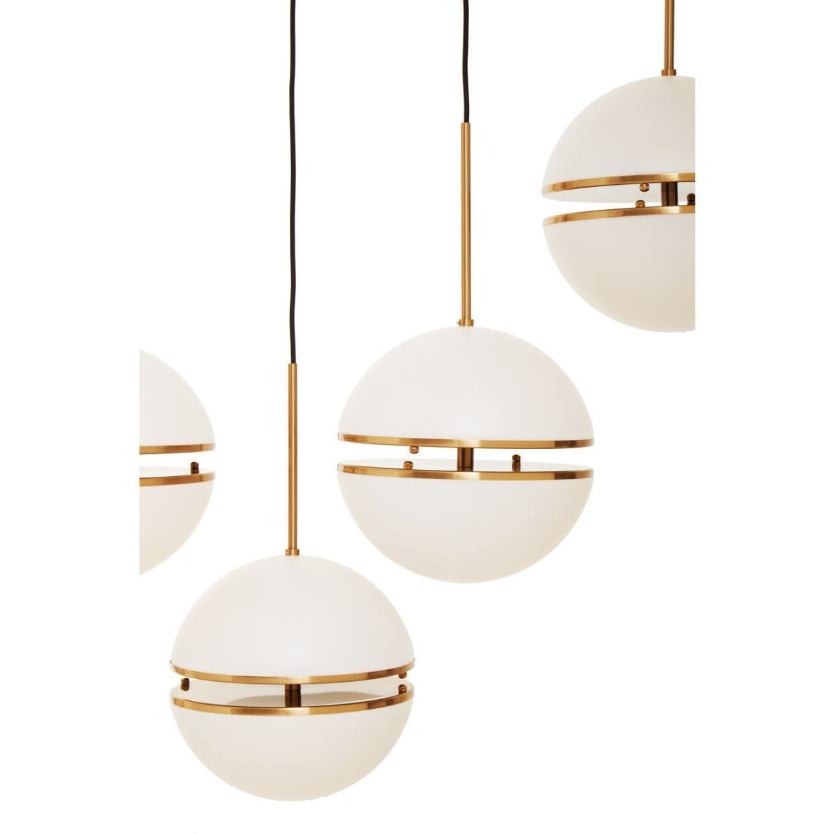 Lumiere Brass Five Globe Pendant Light