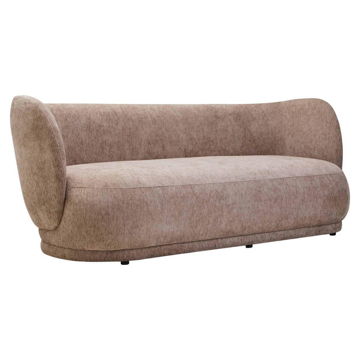 Cove Stone Chenille Curved Sofa