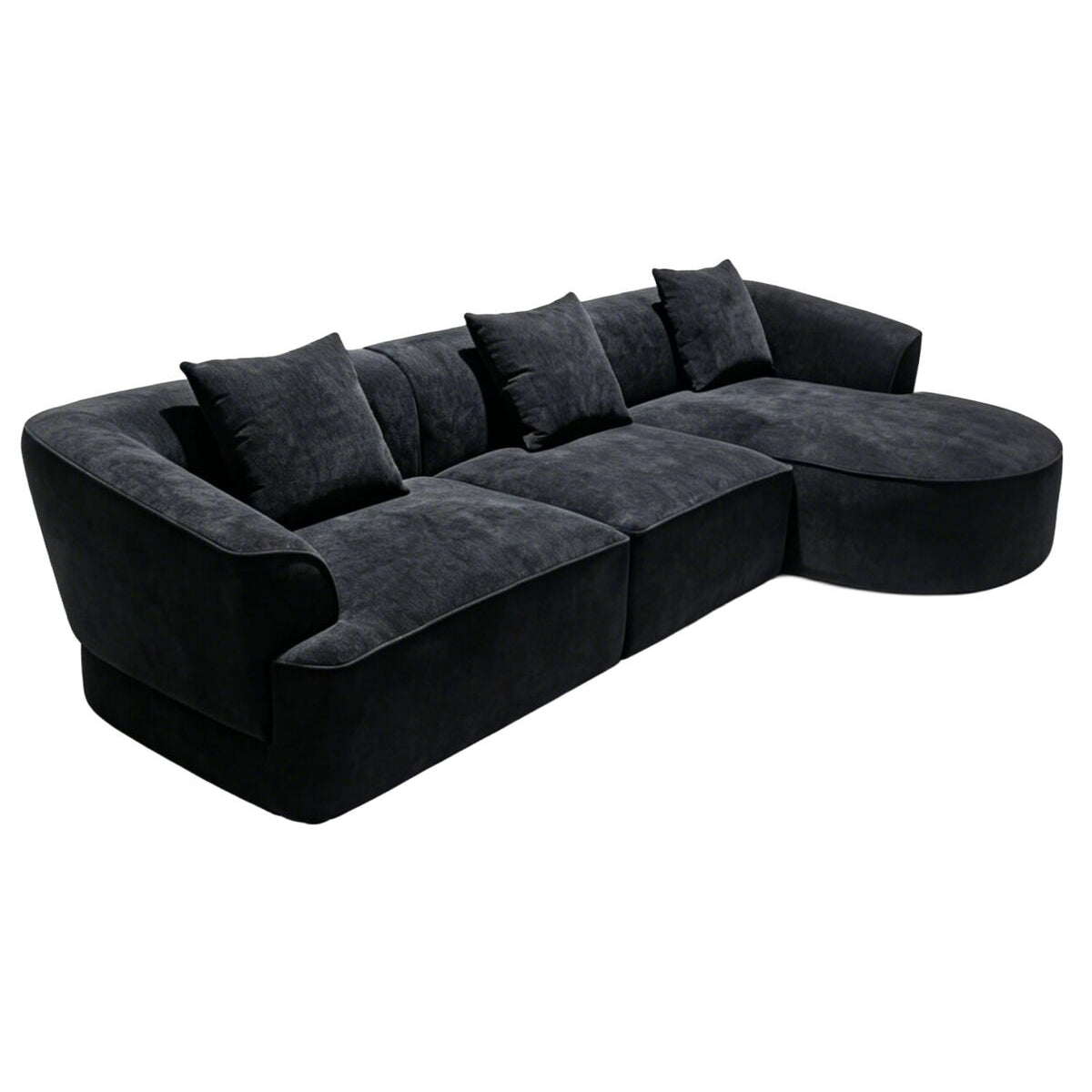 Solano Black Textured Corner Sofa