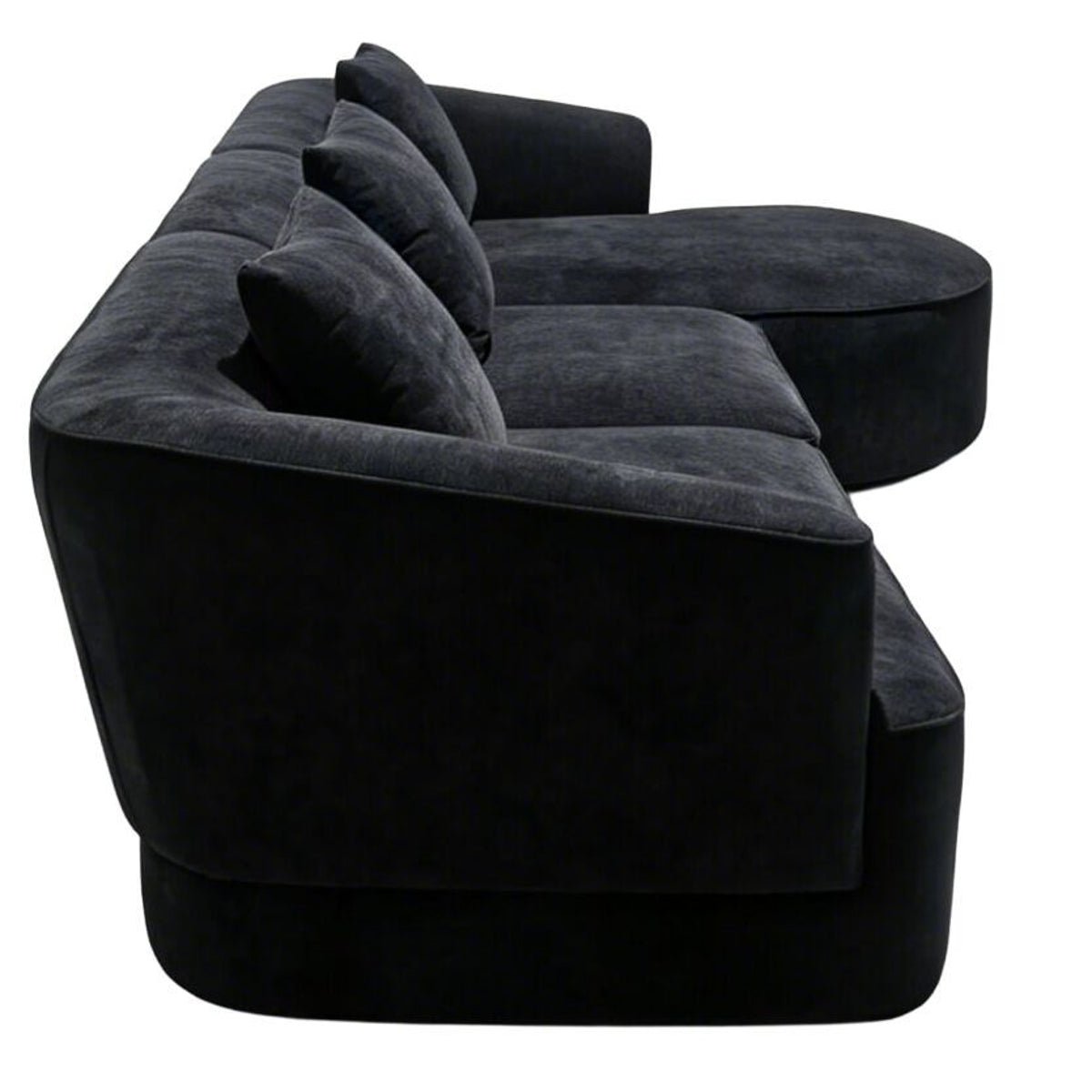 Solano Black Textured Corner Sofa