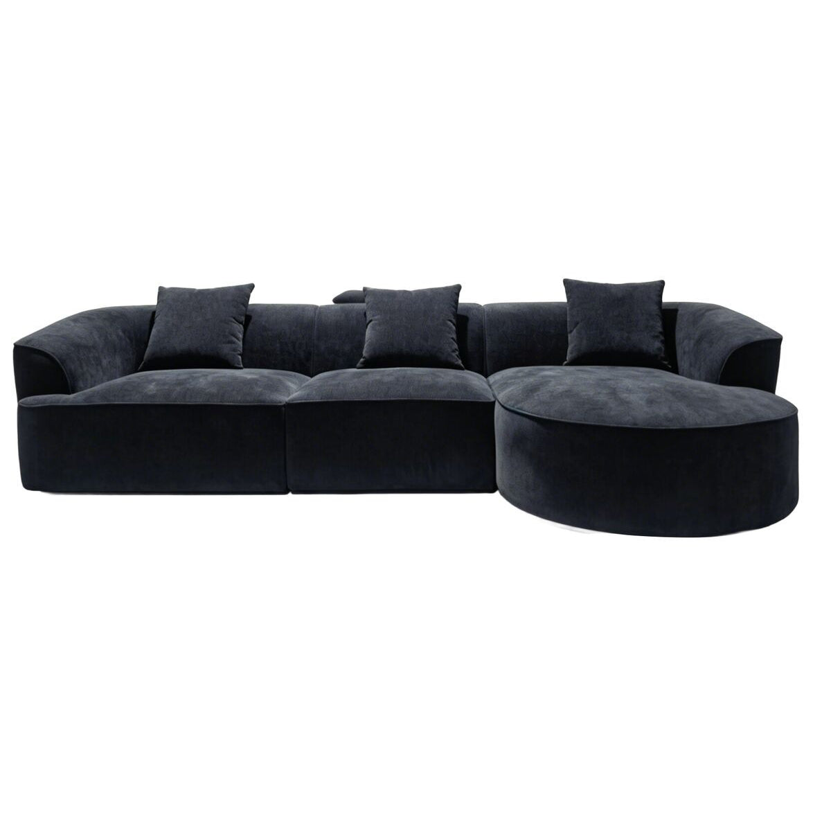 Solano Black Textured Corner Sofa