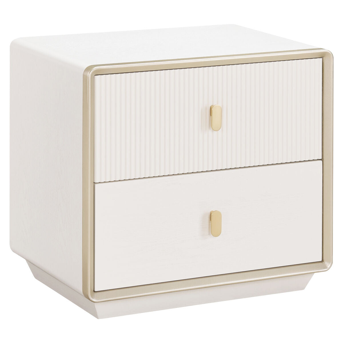 Halston Ivory Fluted Bedside Table