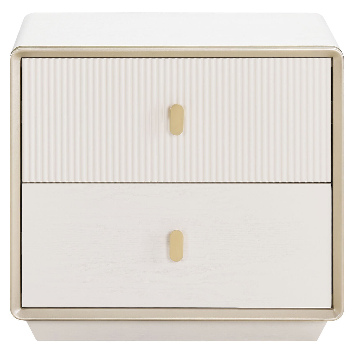 Halston Ivory Fluted Bedside Table