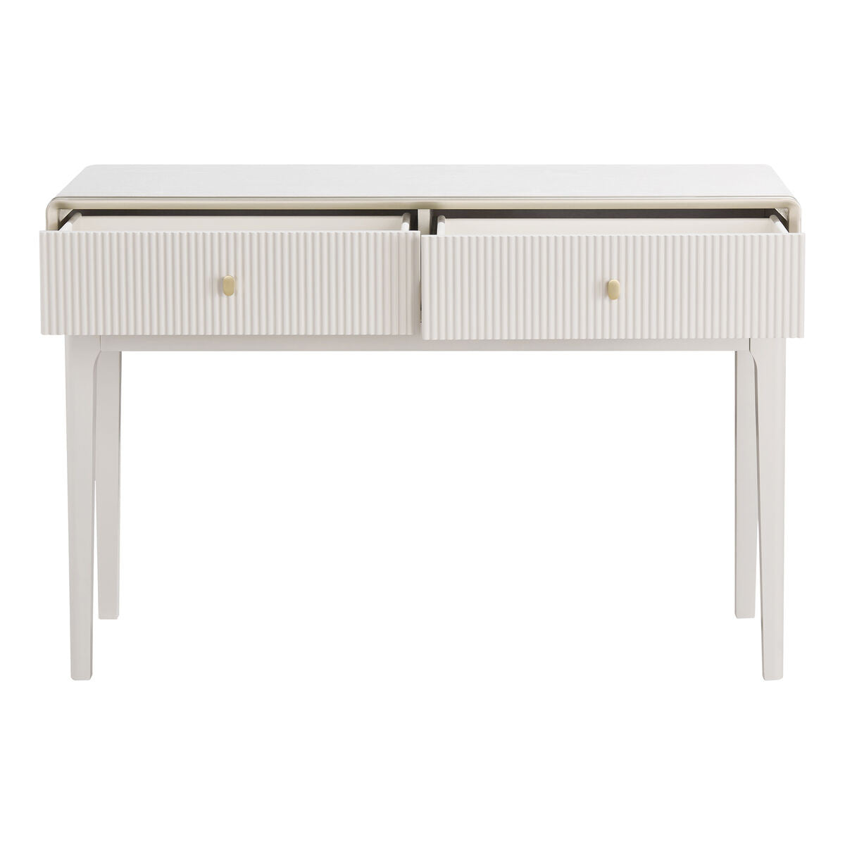 Halston Ivory Fluted Dressing Table