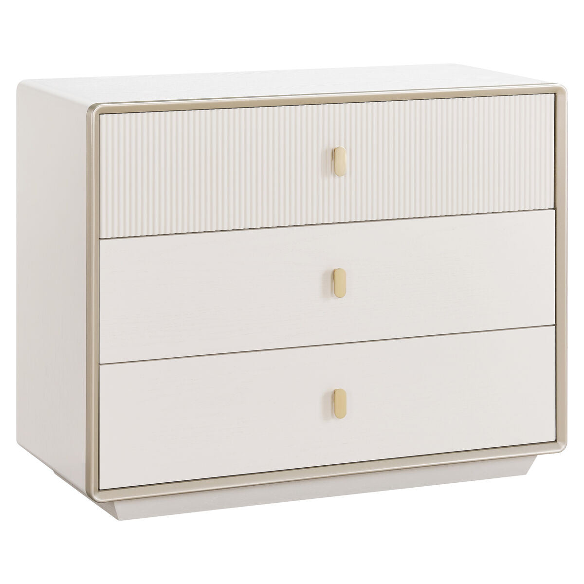 Halston Ivory Fluted Chest of Drawers