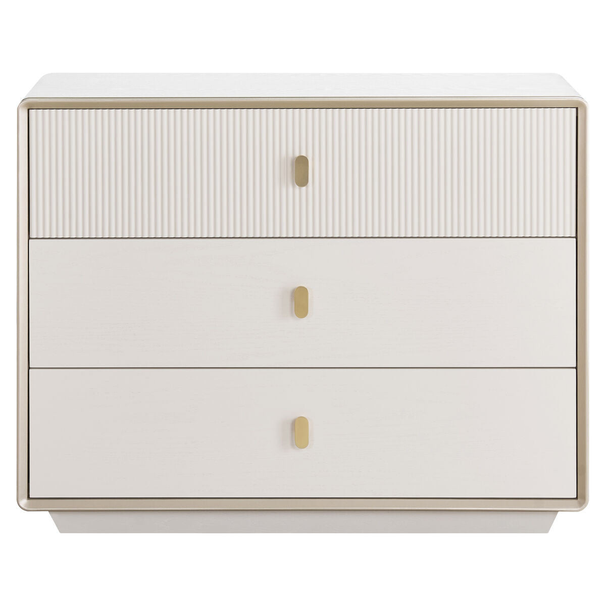 Halston Ivory Fluted Chest of Drawers