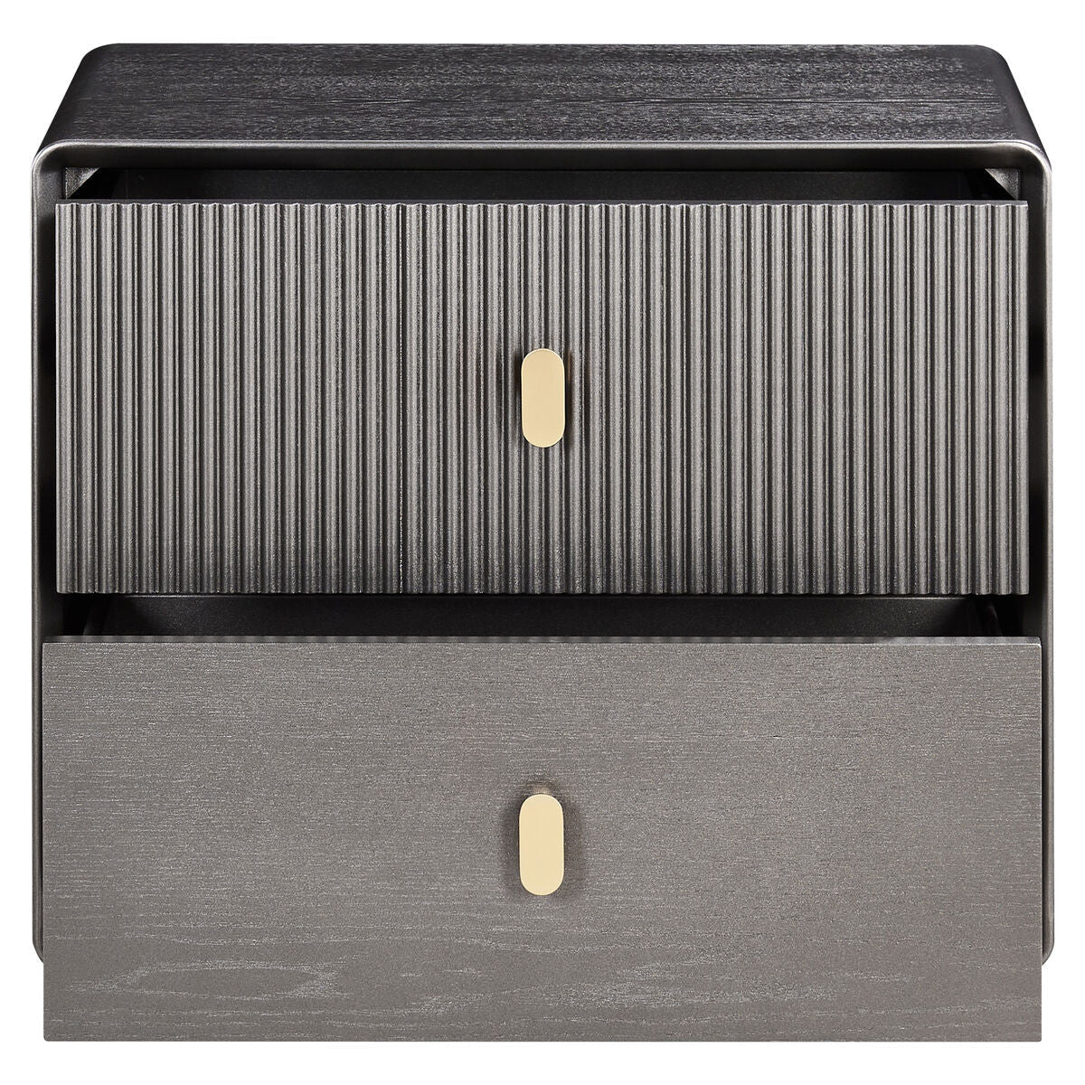 Halston Mocha Fluted Bedside Table