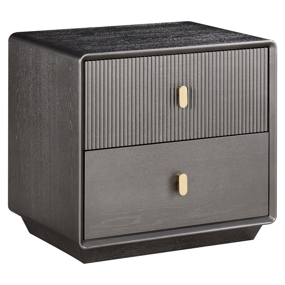 Halston Mocha Fluted Bedside Table