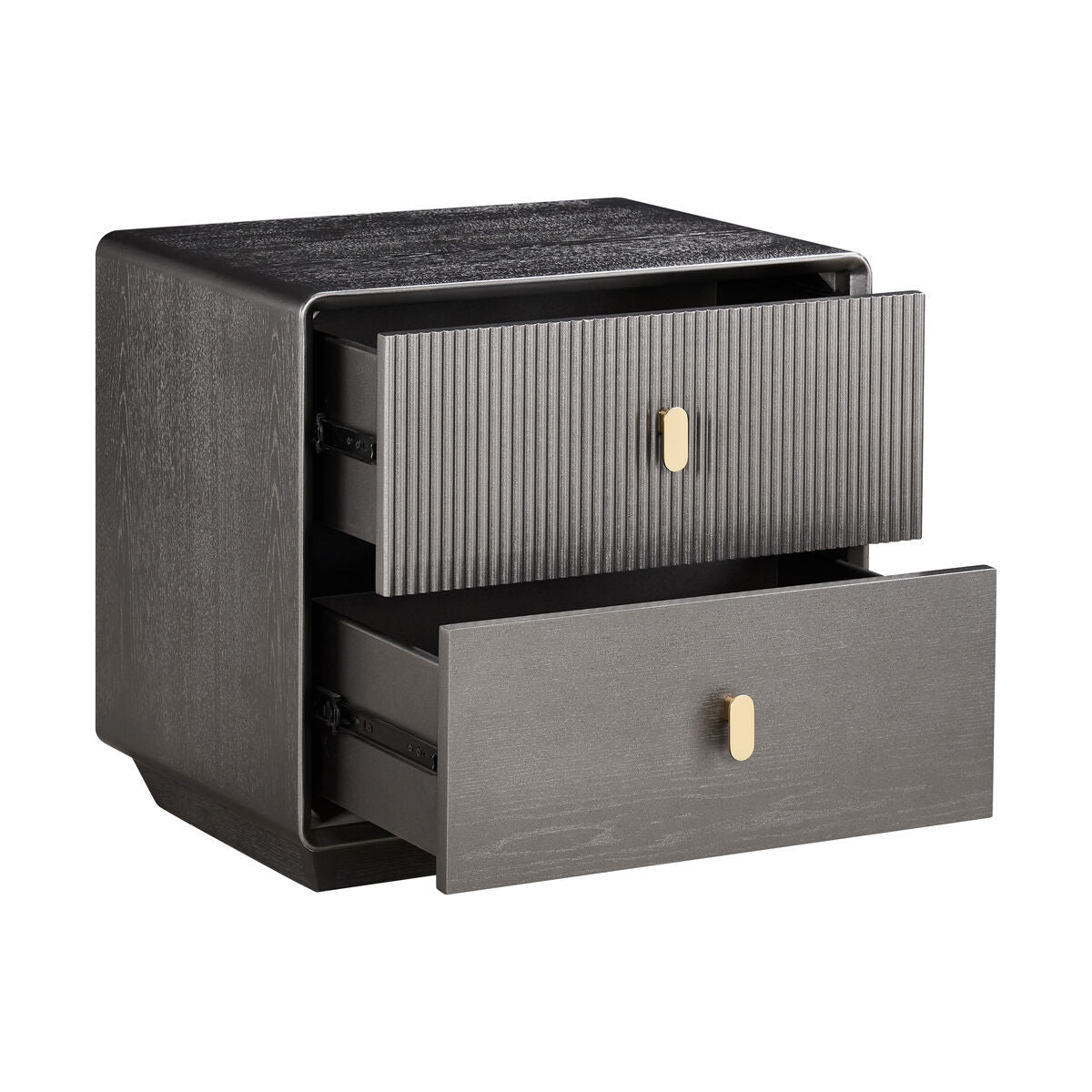 Halston Mocha Fluted Bedside Table