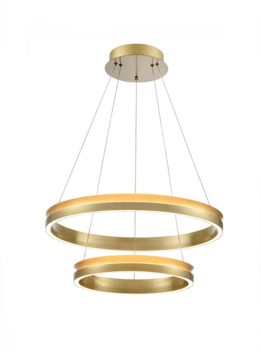 Brass LED tiered chandelier