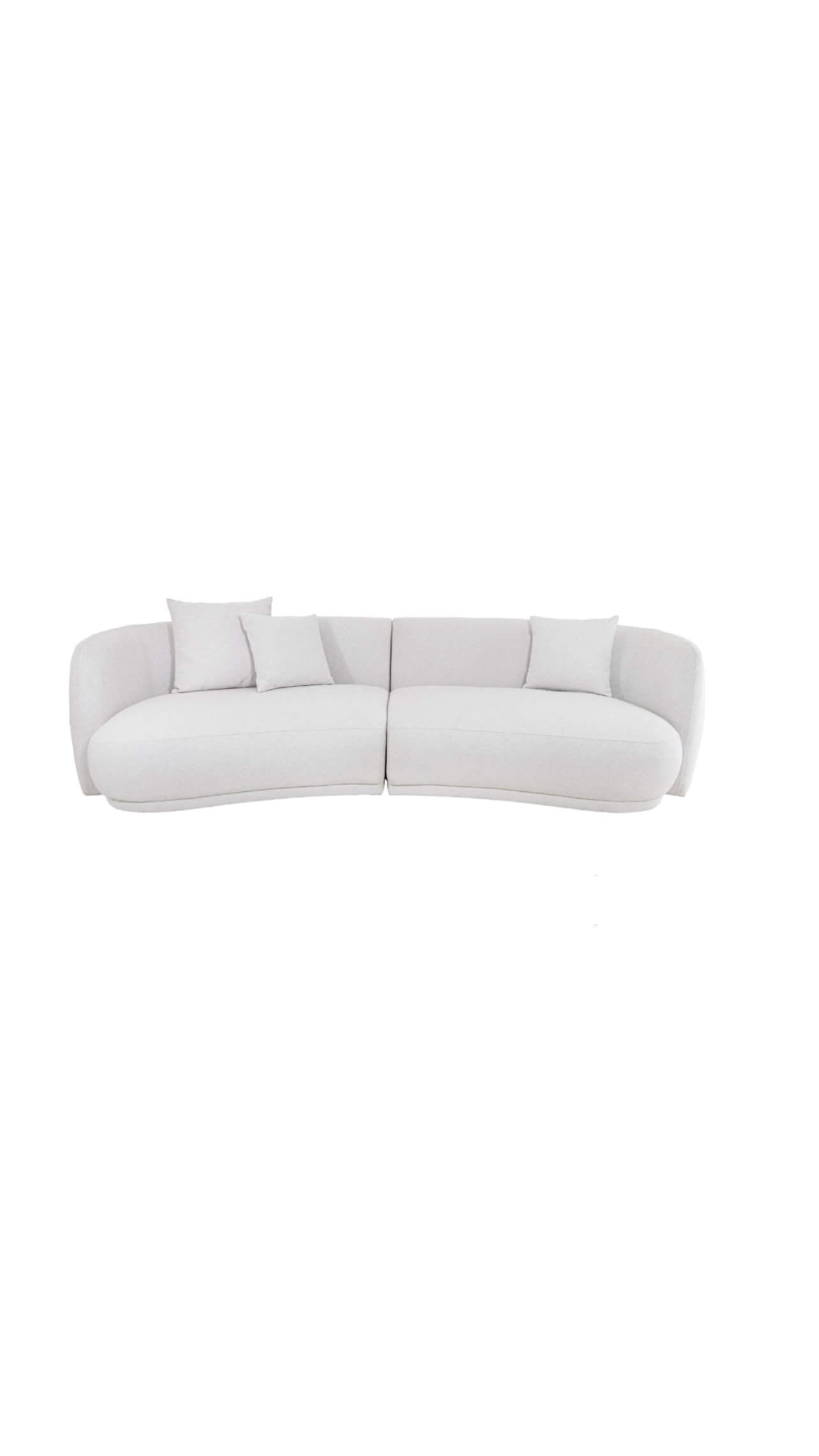 Ice Ivory Soft Curved Sofa