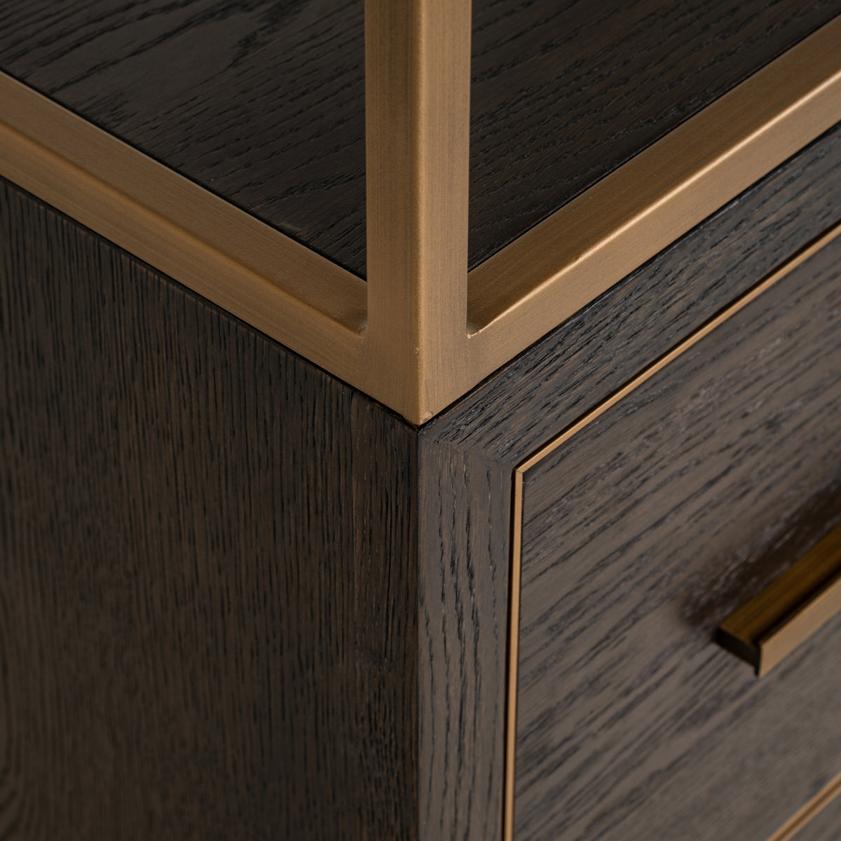 Carlton Brown Small 2 Drawer Display Cabinet