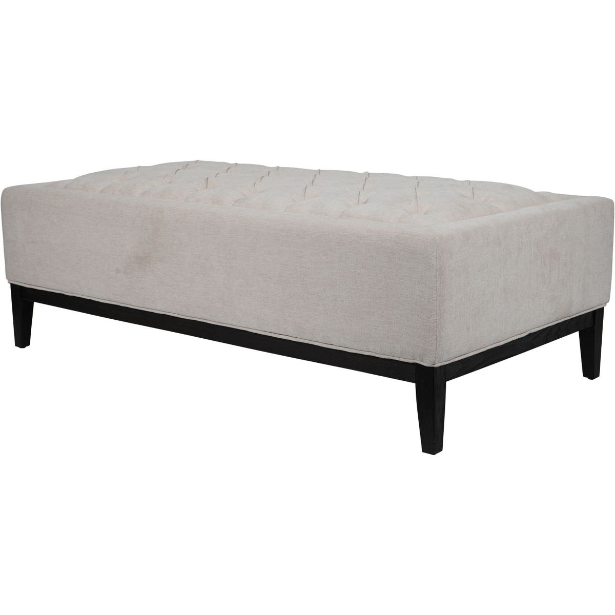 Carlisle Buttoned XL Ottoman in Ivory Fabric 140x75x46cm