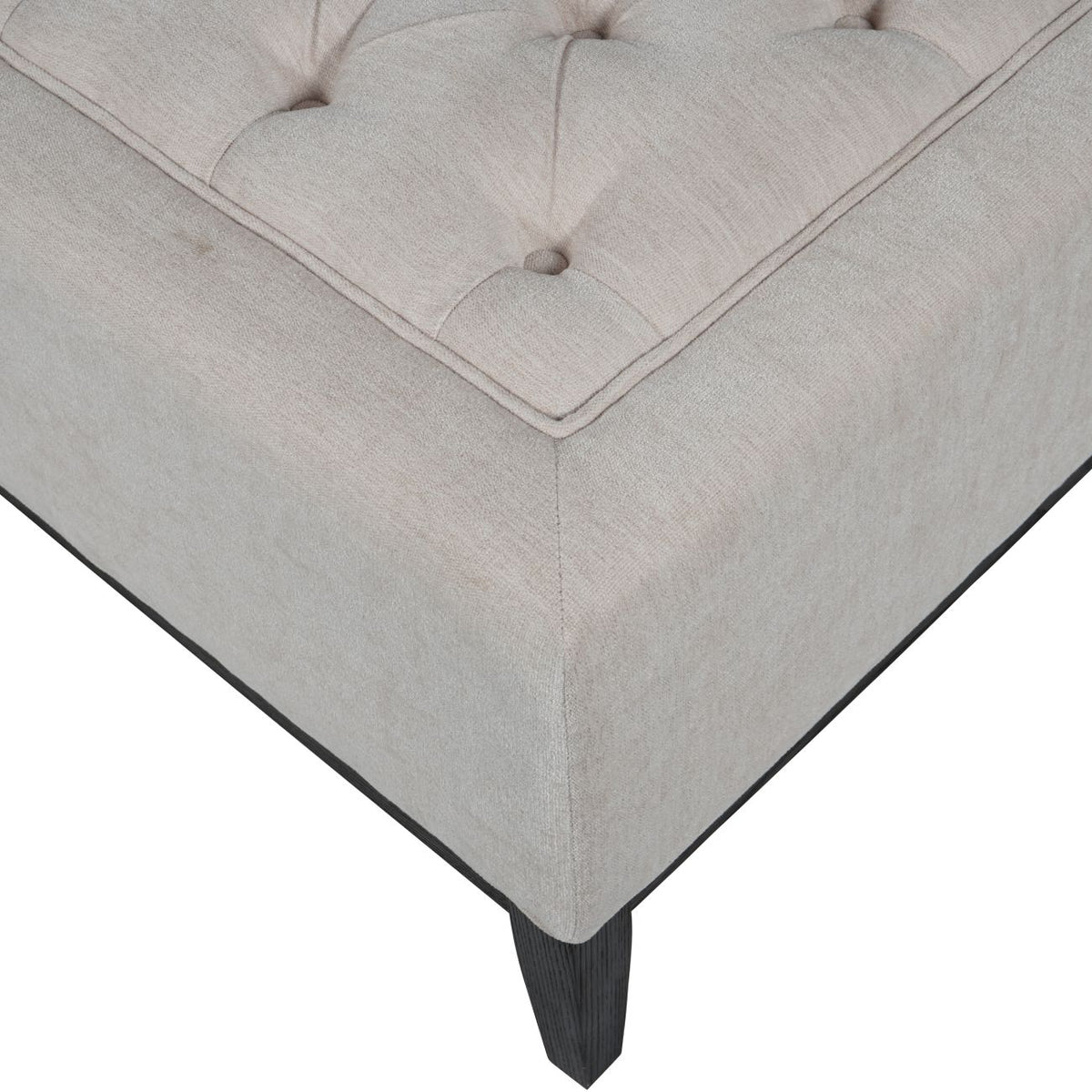 Carlisle Buttoned XL Ottoman in Ivory Fabric 140x75x46cm