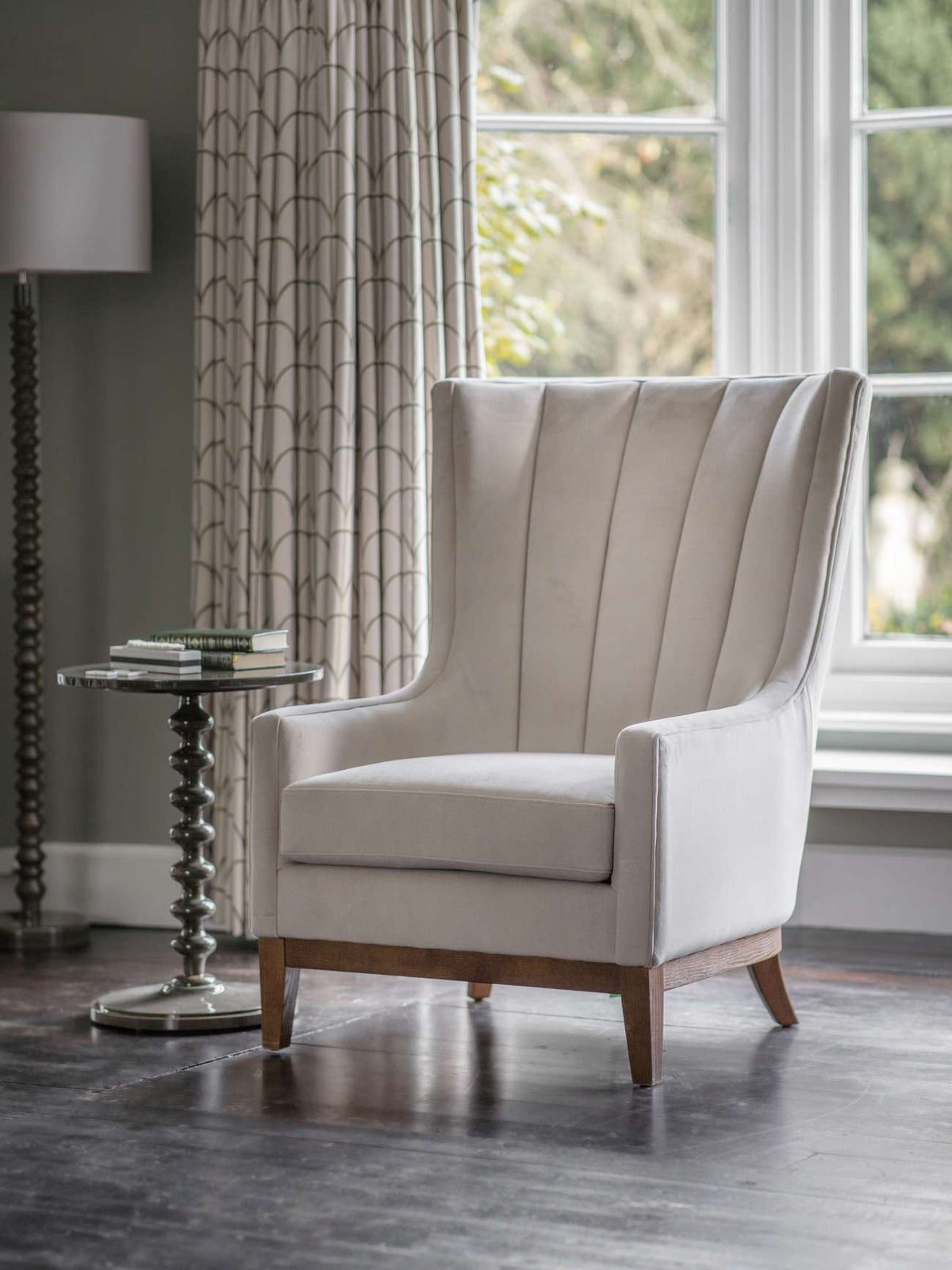 Delphine Taupe Upholstered Occasional Chair