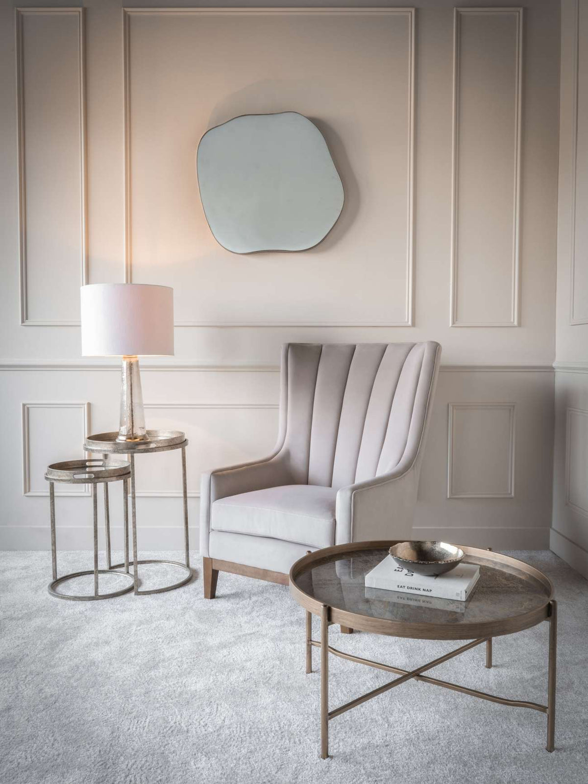 Delphine Taupe Upholstered Occasional Chair