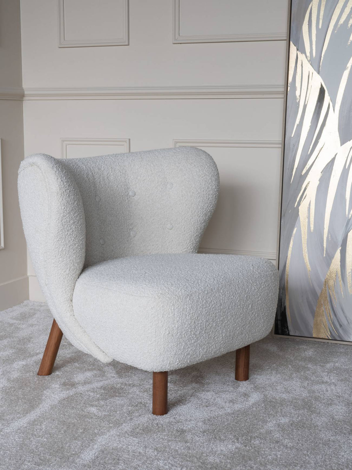 Darcy Wingback Occasional Chair Cream Boucle