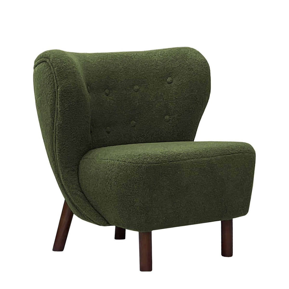 Darcy Wingback Occasional Chair Hunter Green Boucle
