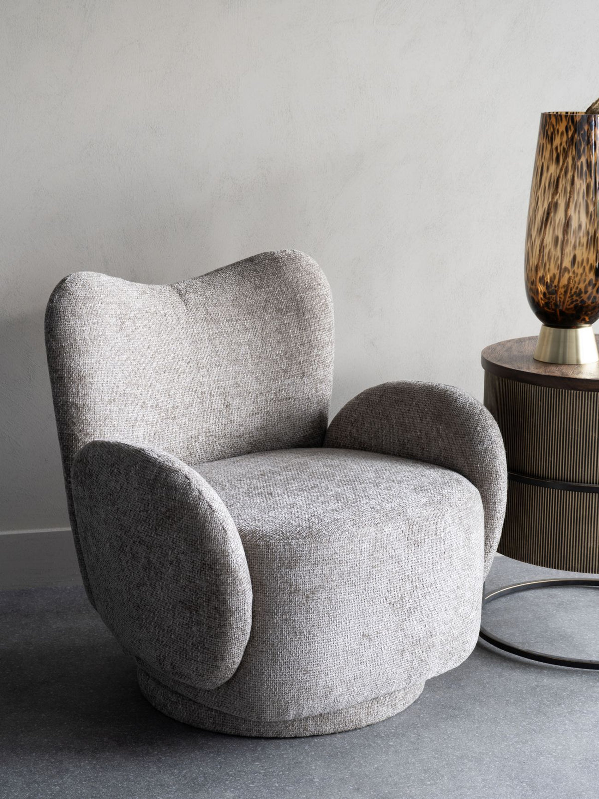Ursula Upholstered Swivel Chair Neutral