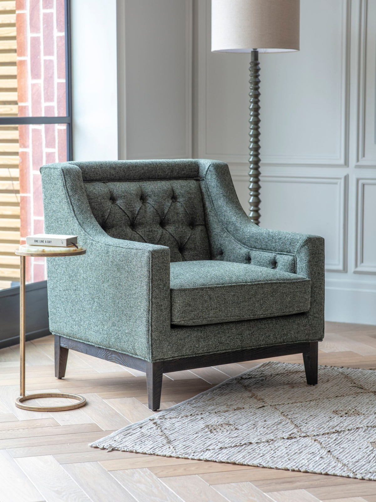 Carlisle Buttoned Armchair Forest Green