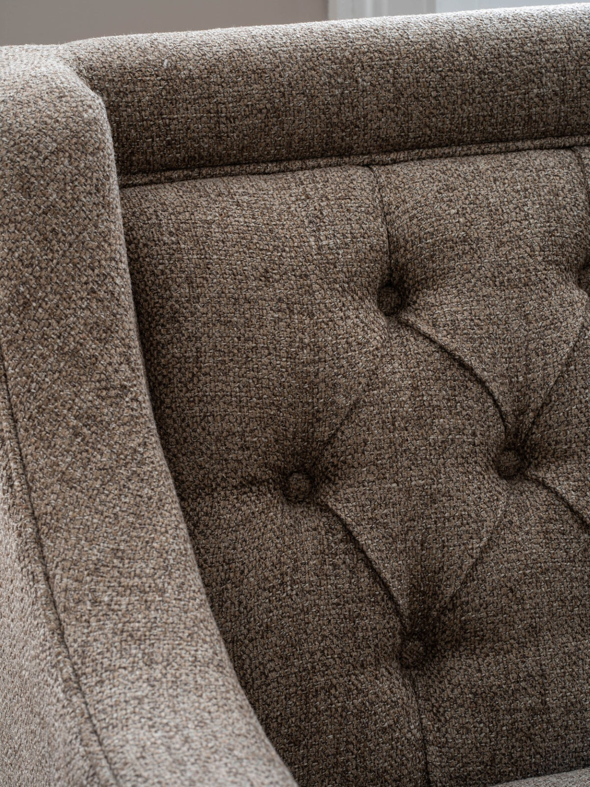 Carlisle Buttoned Sofa Dark Taupe
