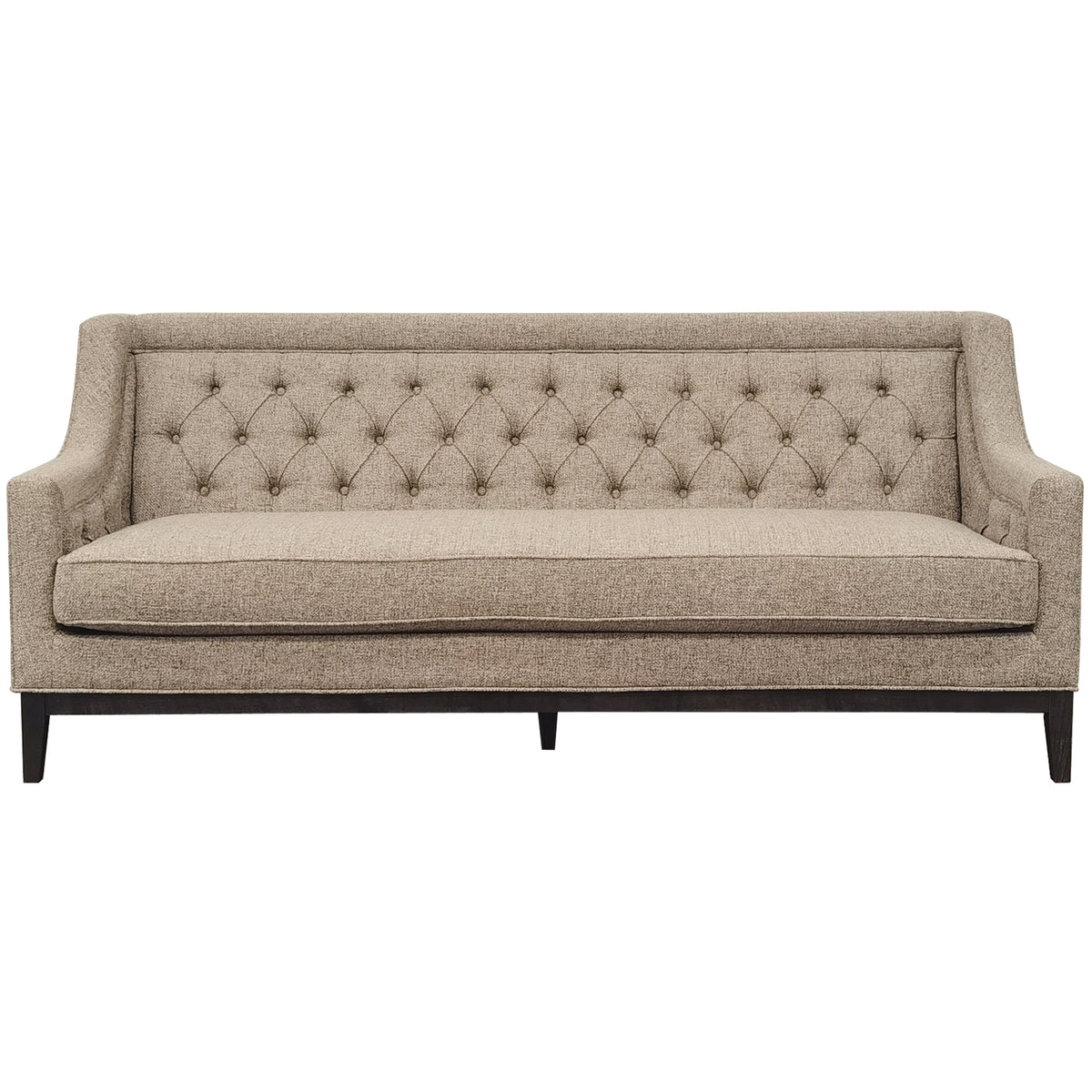 Carlisle Buttoned Sofa Dark Taupe