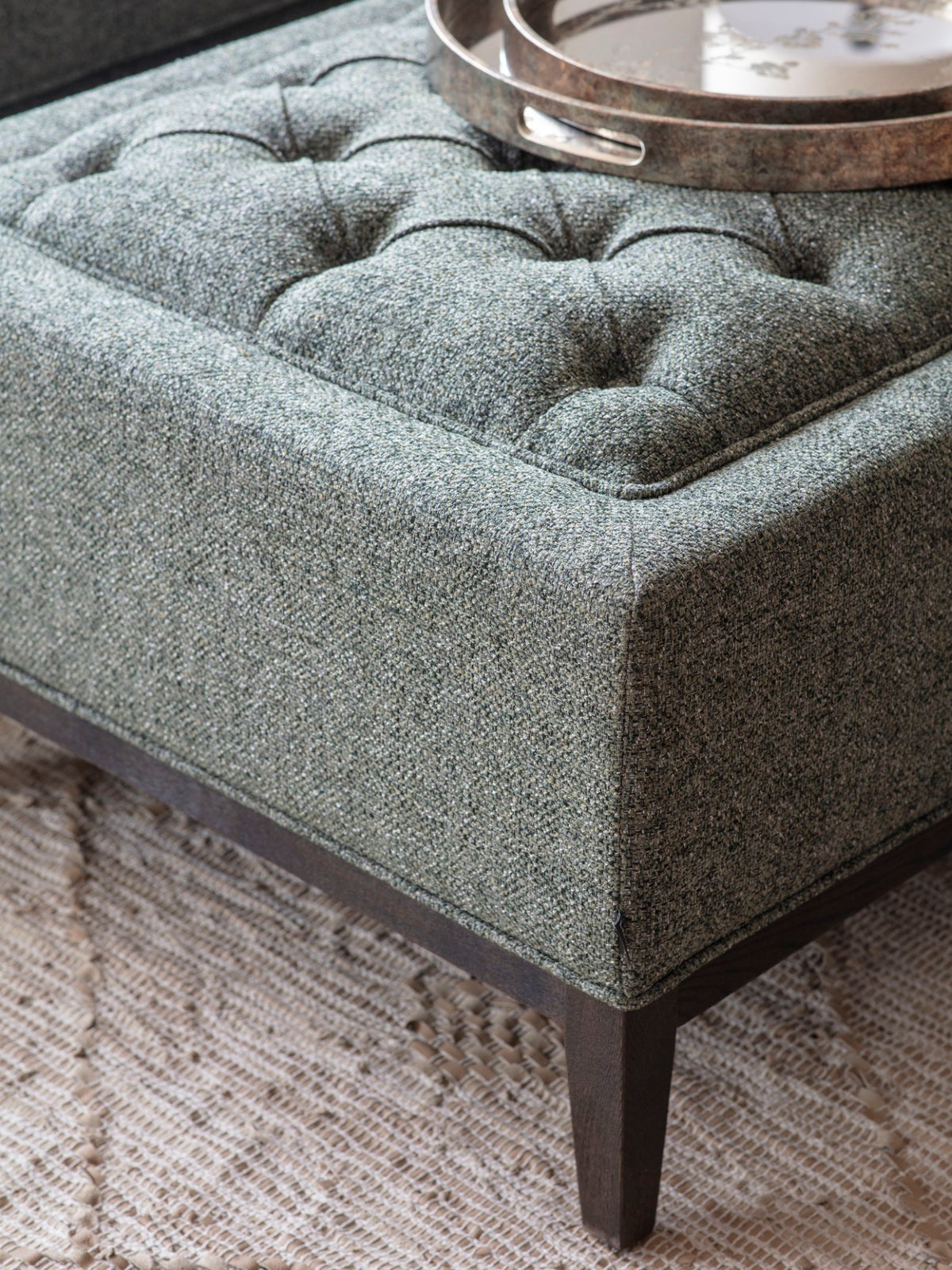 Carlisle Buttoned XL Ottoman Forest Green