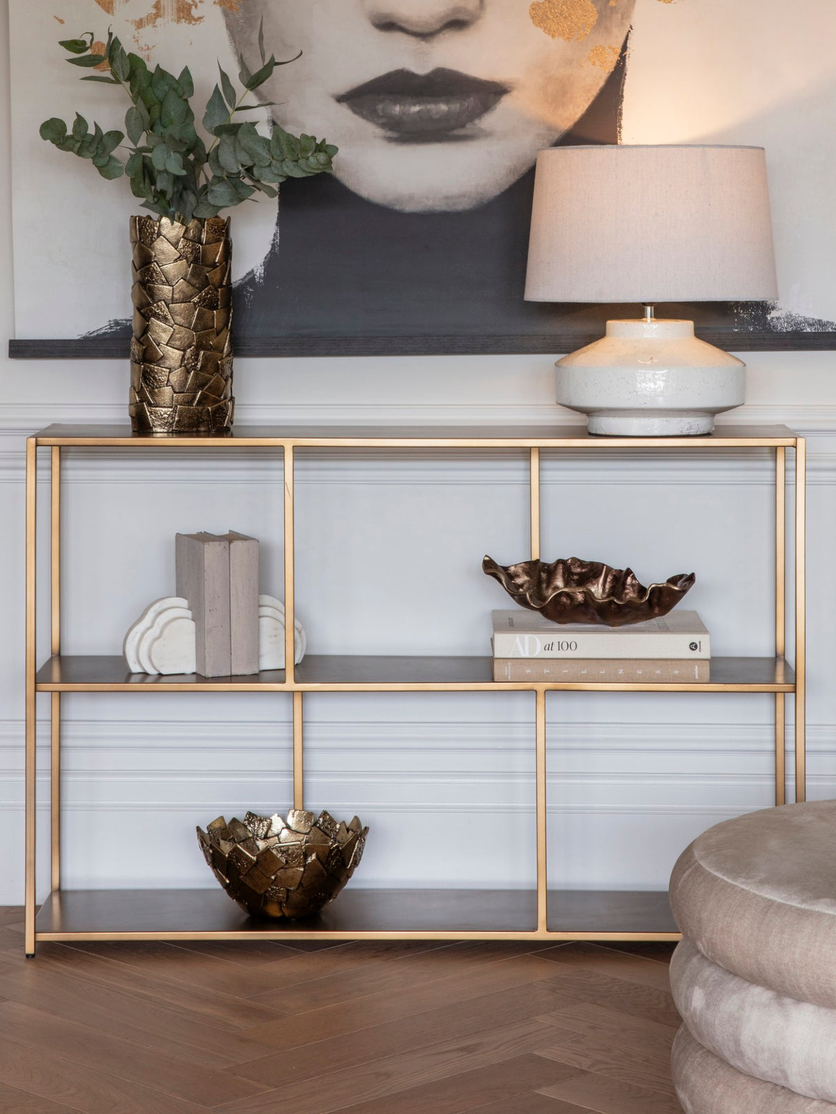 Warwick Console Table Brushed Champagne