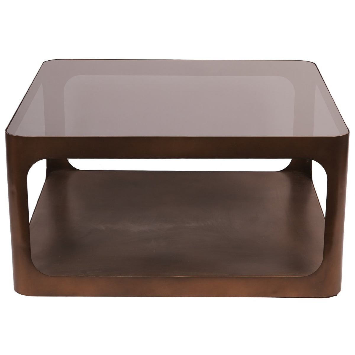 Eden Metal and Glass Square Coffee Table