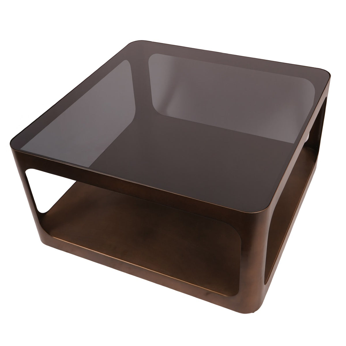 Eden Metal and Glass Square Coffee Table
