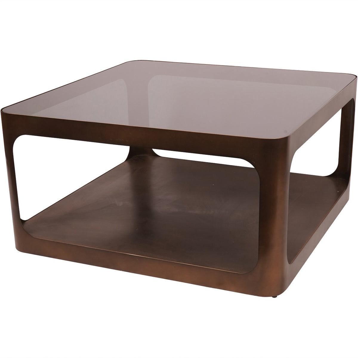Eden Metal and Glass Square Coffee Table