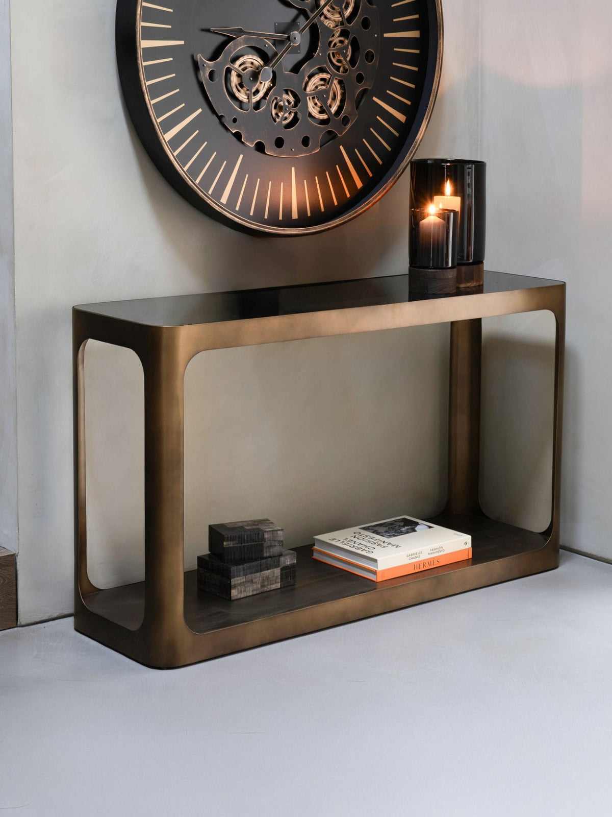 Eden Metal and Glass Console Table