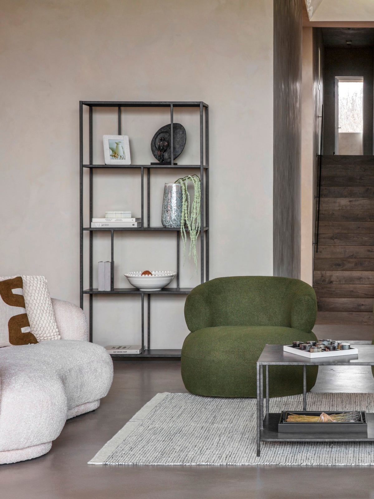 Warwick Tall Metal Shelving Unit Mottled Black