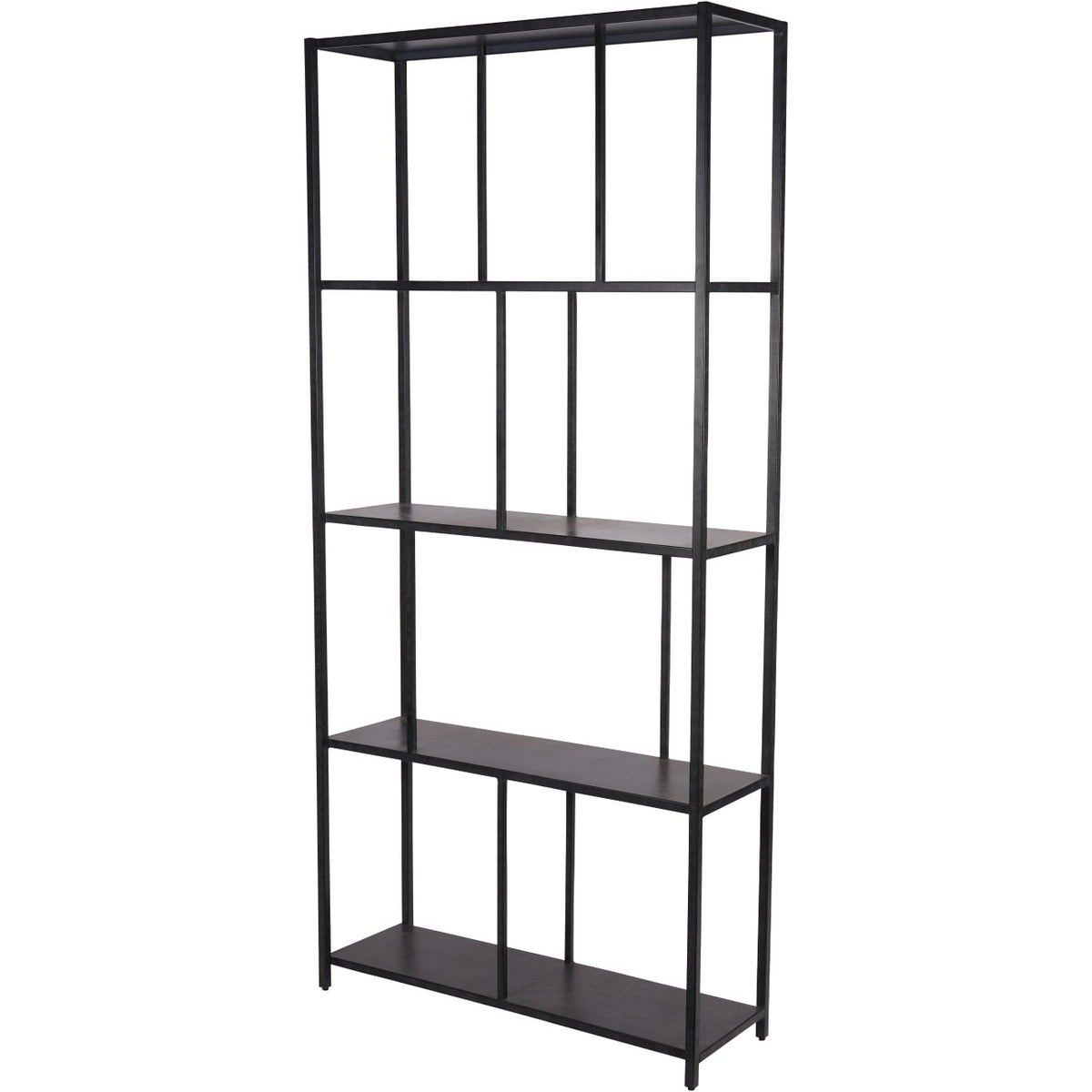 Warwick Tall Metal Shelving Unit Mottled Black