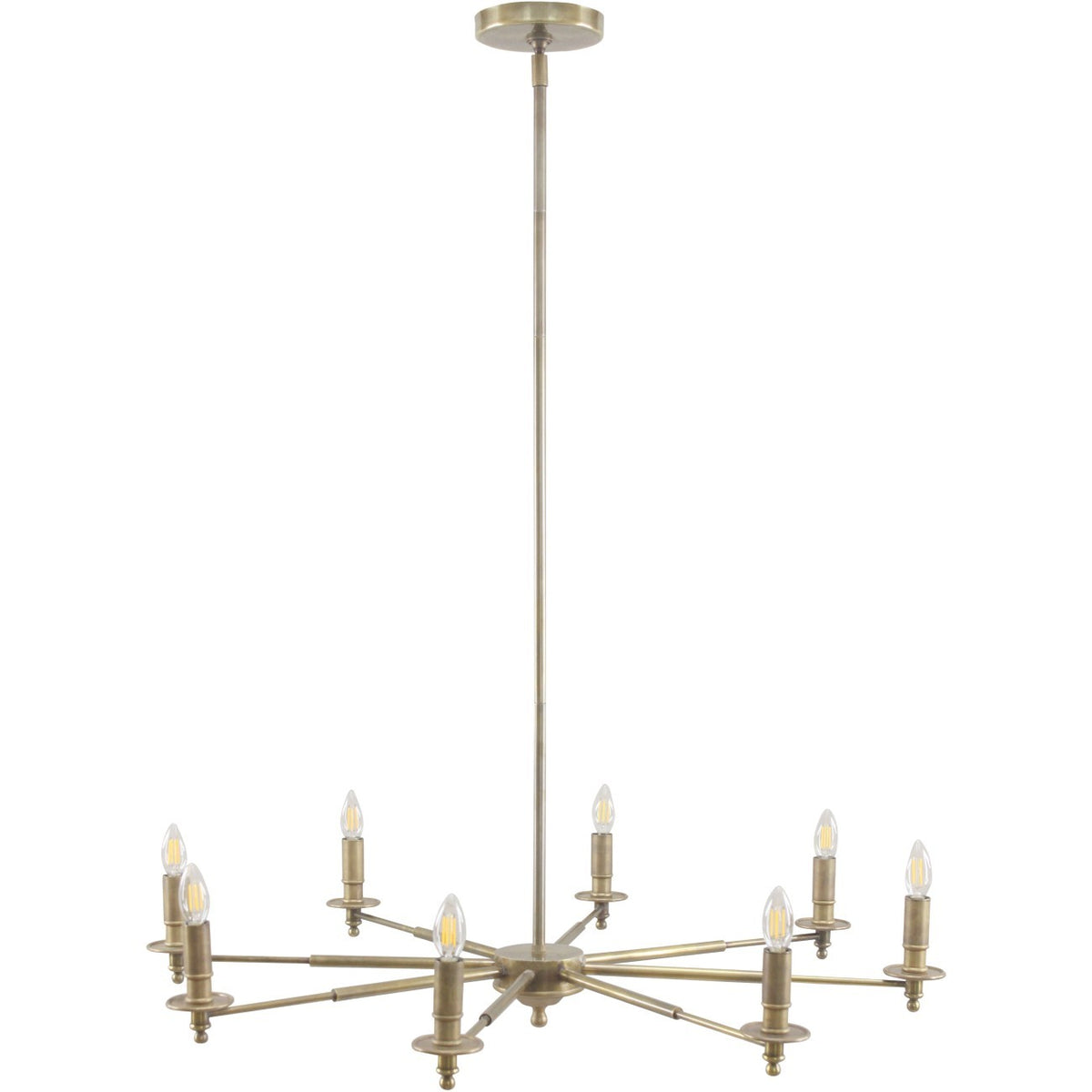 Elmore 8 Light Brass Chandelier