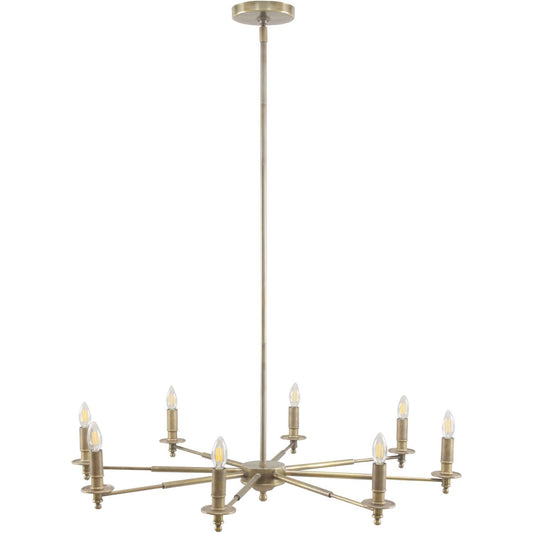 Elmore 8 Light Brass Chandelier