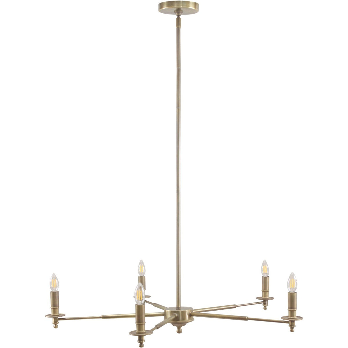 Elmore 5 Light Brass Chandelier
