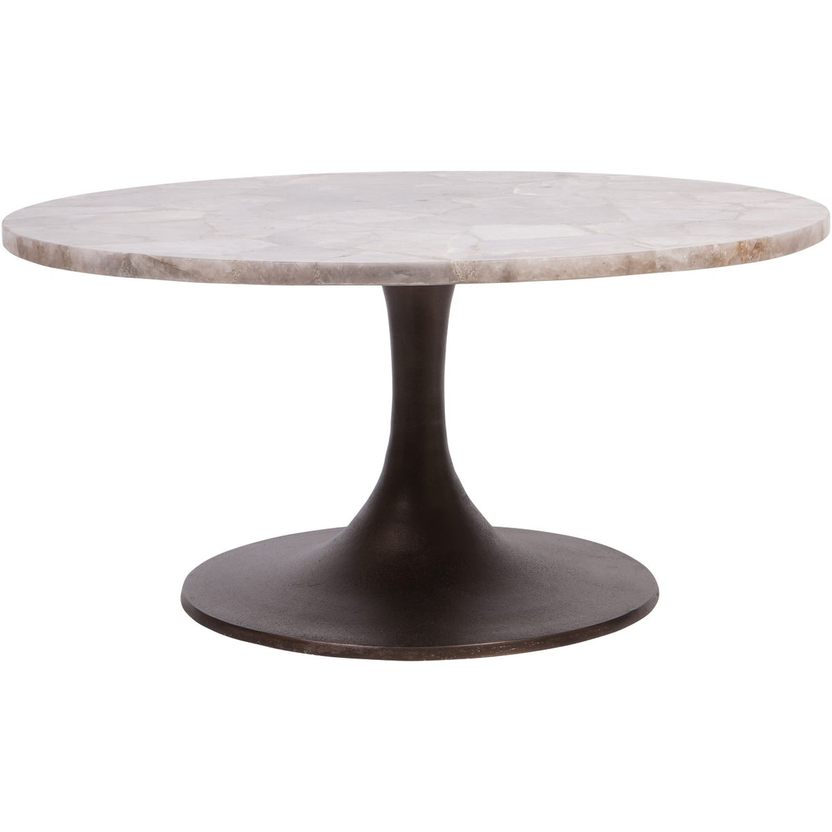 Verity Round Smokey Quartz Coffee Table 80cm