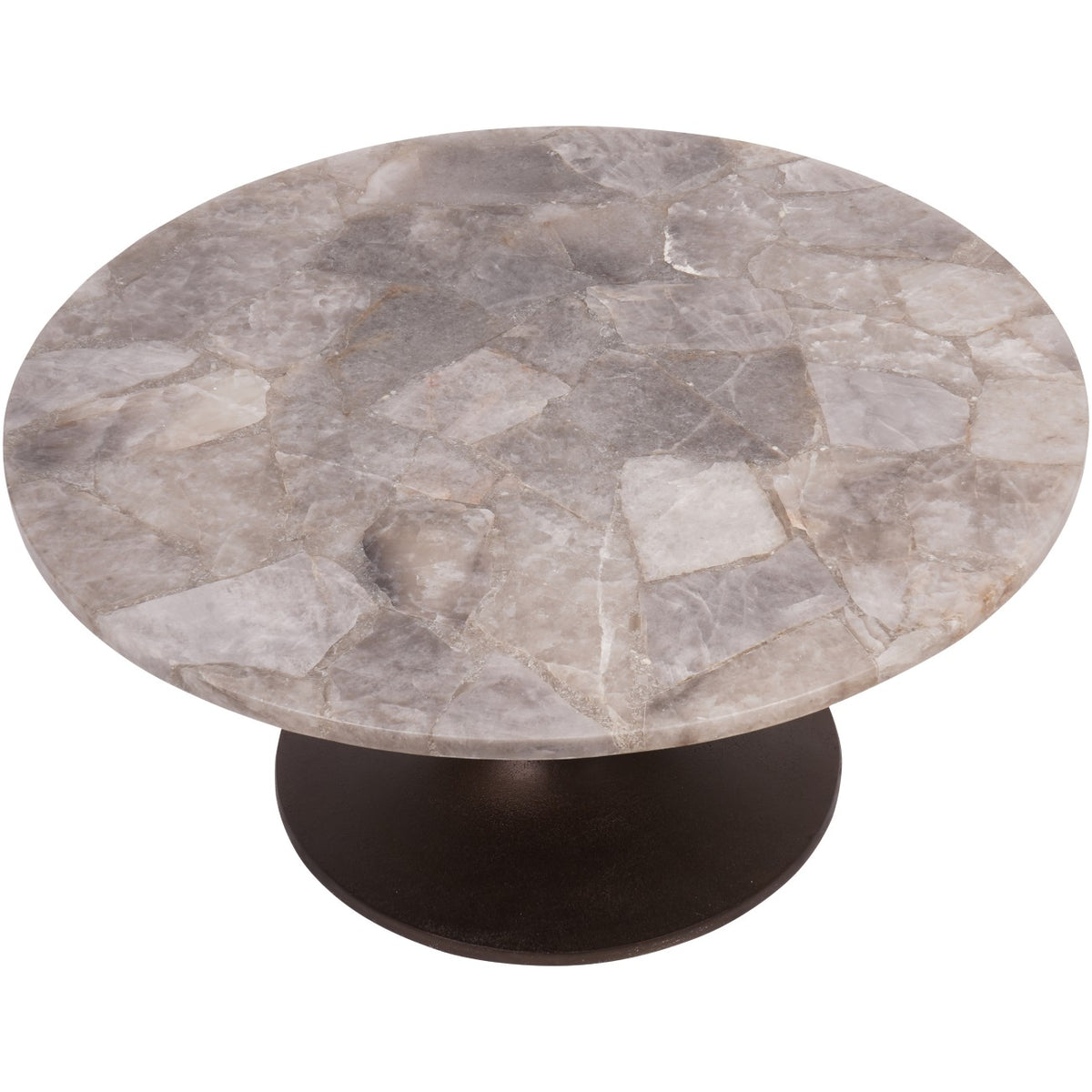Verity Round Smokey Quartz Coffee Table 80cm